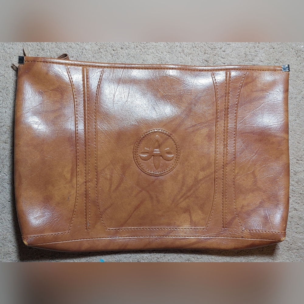 Rare Vintage American Tourister Portfolio 1975 Extra Large Brown Clutch